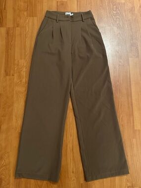 Princess Polly High-Rise Wide Leg Trousers in Brown